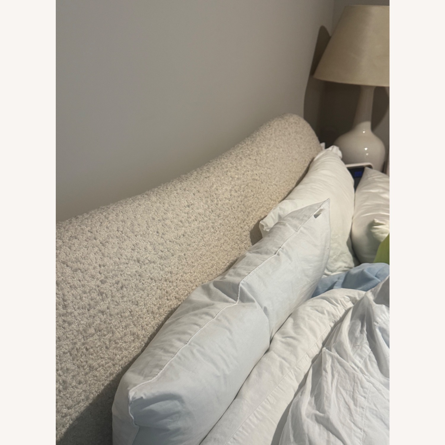 CB2 Diana White Boucle Queen Bed - image-3