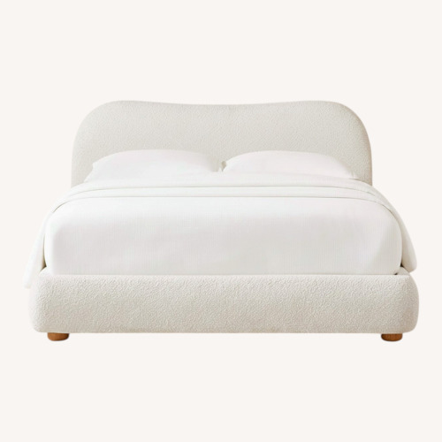 Used CB2 Diana White Boucle Queen Bed for sale on AptDeco