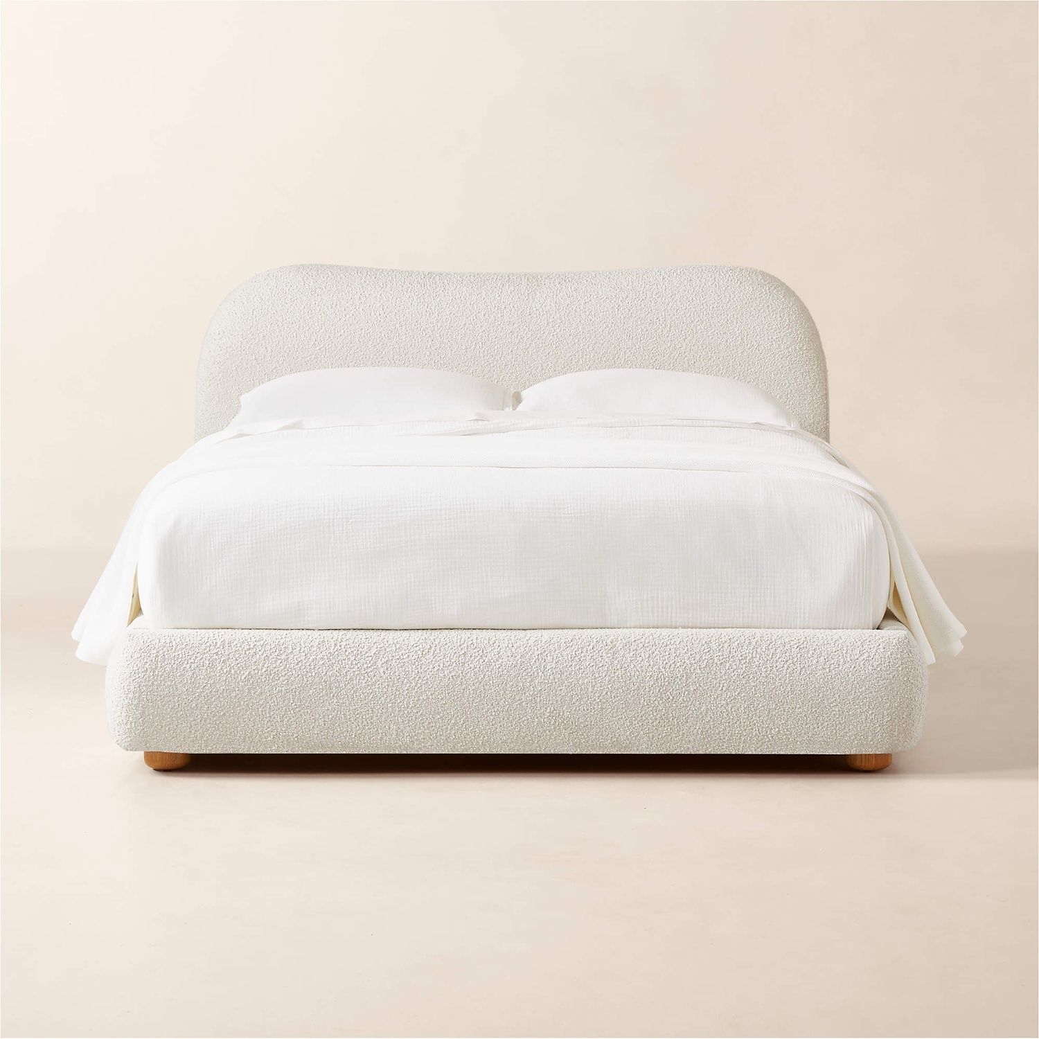 CB2 Diana White Boucle Queen Bed - image-4