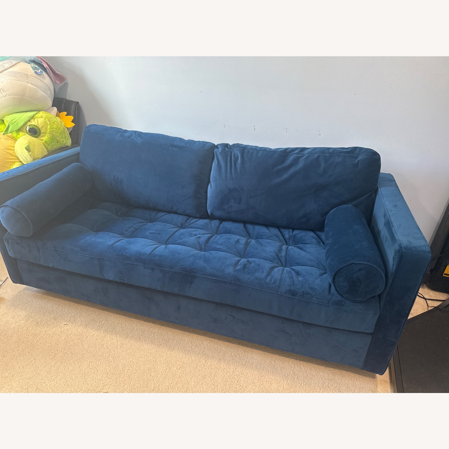 Joybird Blue Velvet Sleeper Sofa - image-1