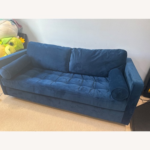 Used Joybird Blue Velvet Sleeper Sofa for sale on AptDeco