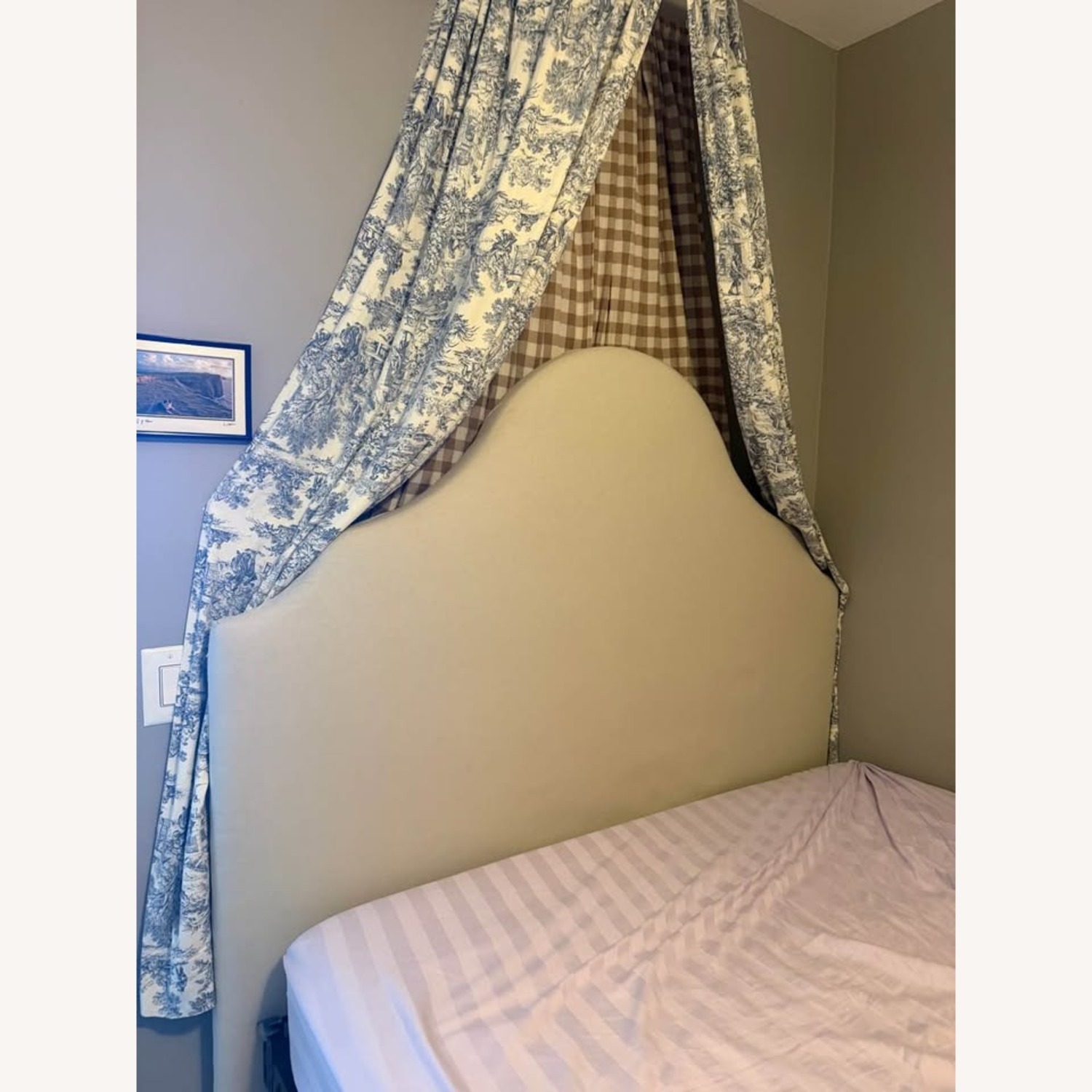 West Elm Taupe Oversized Upholstered Headboard - image-1