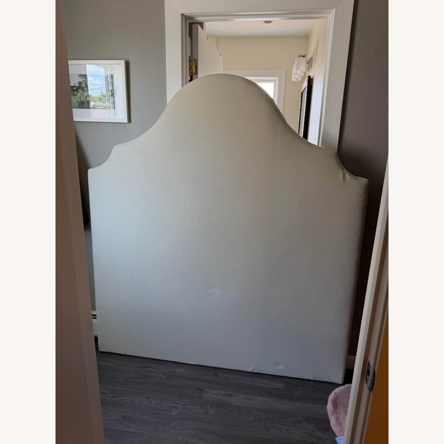 West Elm Taupe Oversized Upholstered Headboard - image-2