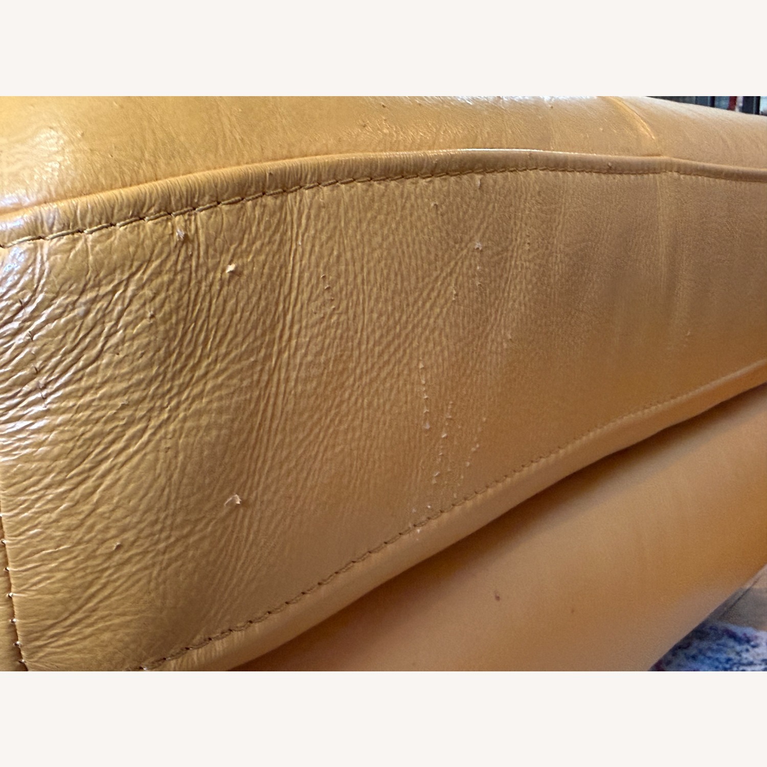 J&M Warm Yellow Italian Leather Sectional  - image-4