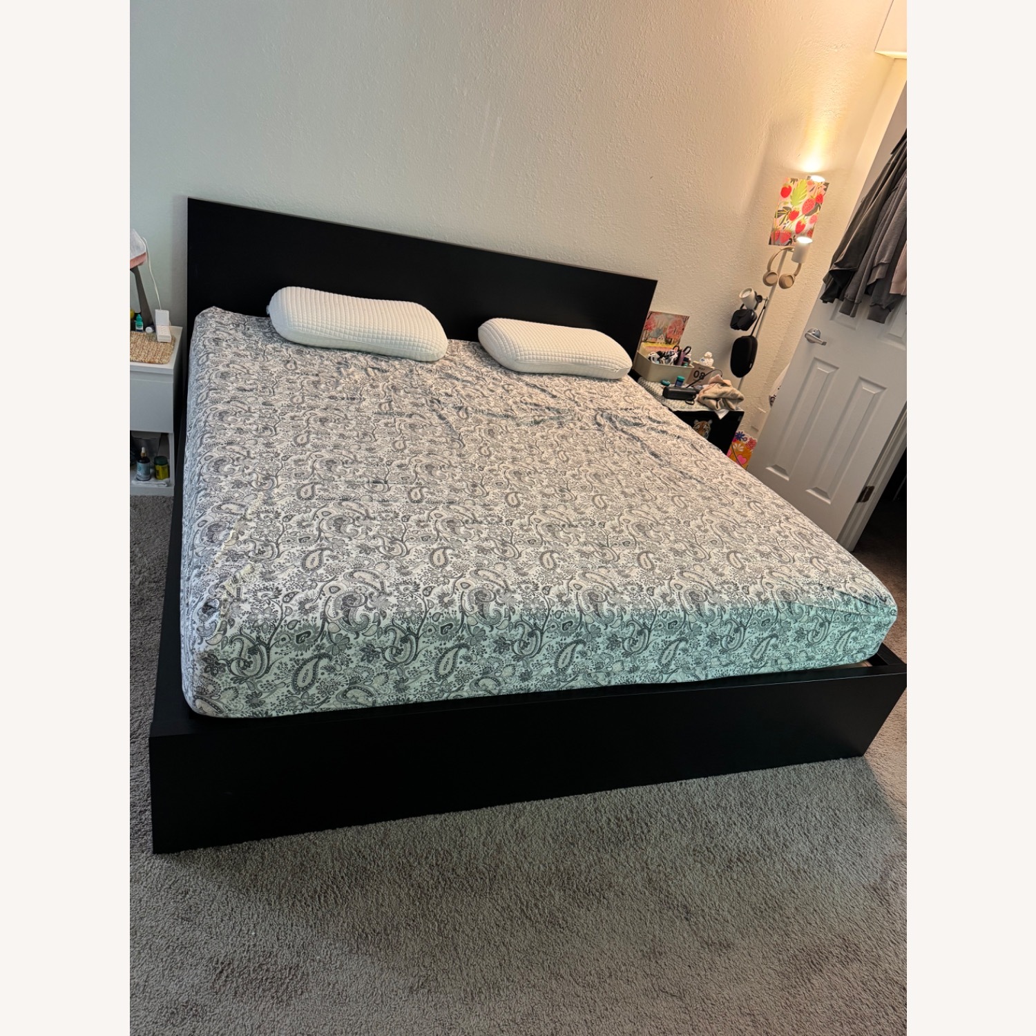 IKEA Malm Dark Brown Wood King Bed - image-3
