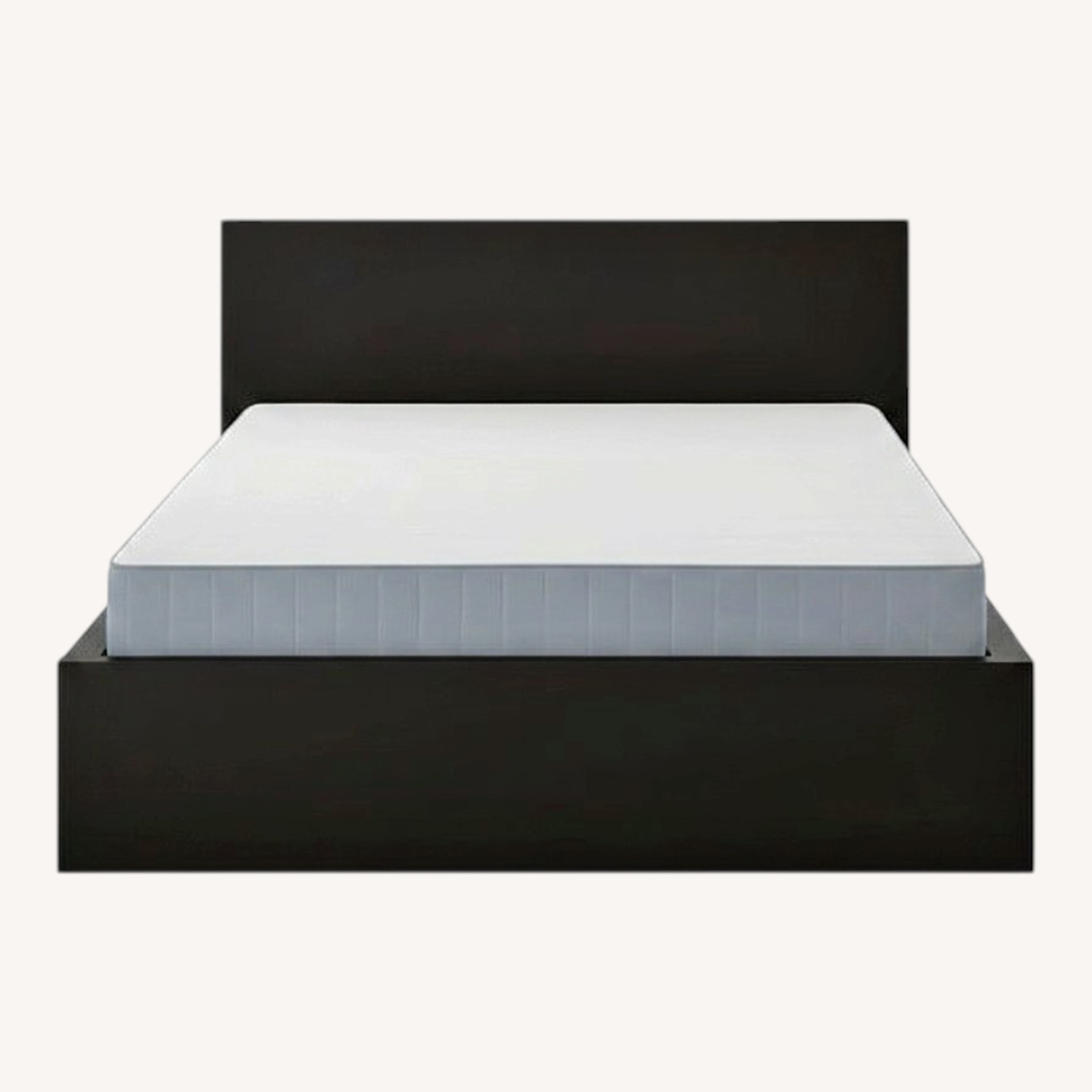 IKEA Malm Dark Brown Wood King Bed - image-0