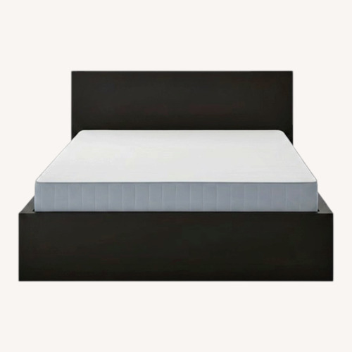 Used IKEA Malm Dark Brown Wood King Bed for sale on AptDeco