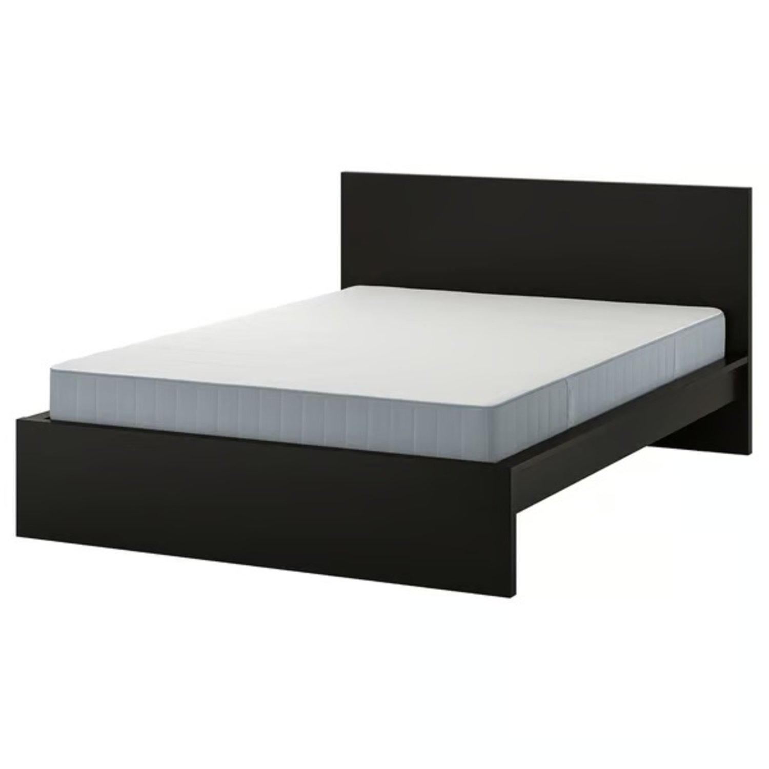 IKEA Malm Dark Brown Wood King Bed - image-4