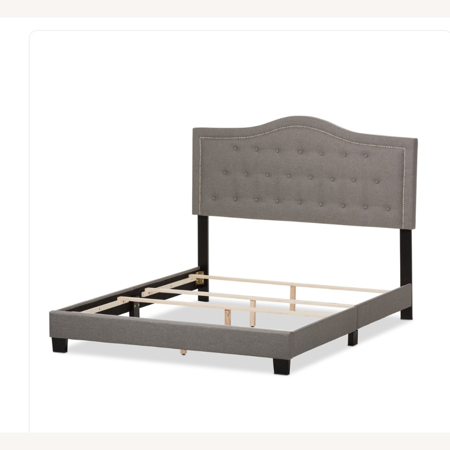 Baxton Studio Light Gray Fabric Queen Bed - image-4