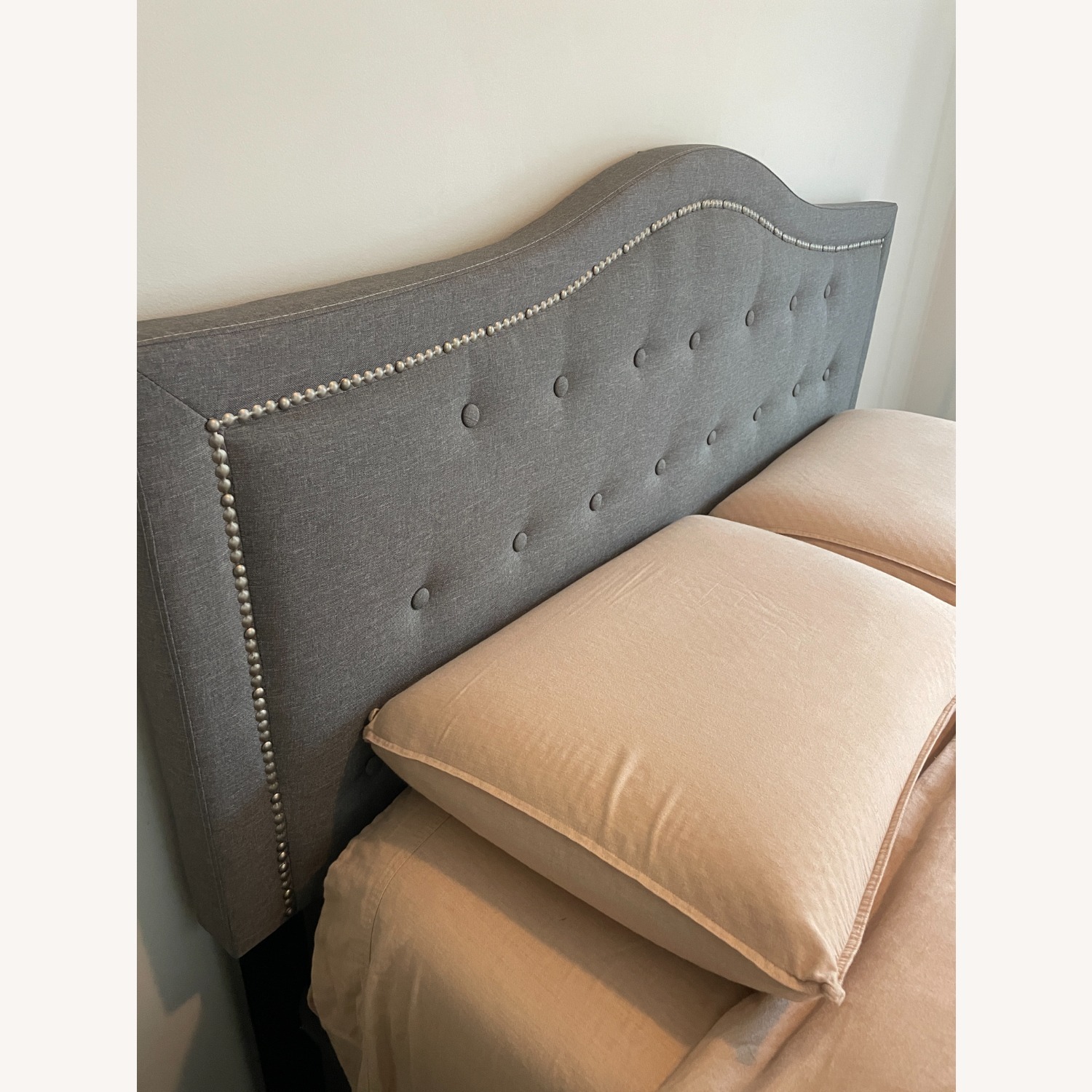 Baxton Studio Light Gray Fabric Queen Bed - image-3