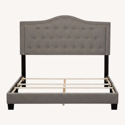 Used Baxton Studio Light Gray Fabric Queen Bed for sale on AptDeco