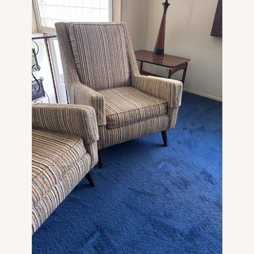 Used Vintage Stripe Upholstered Armchairs  for sale on AptDeco
