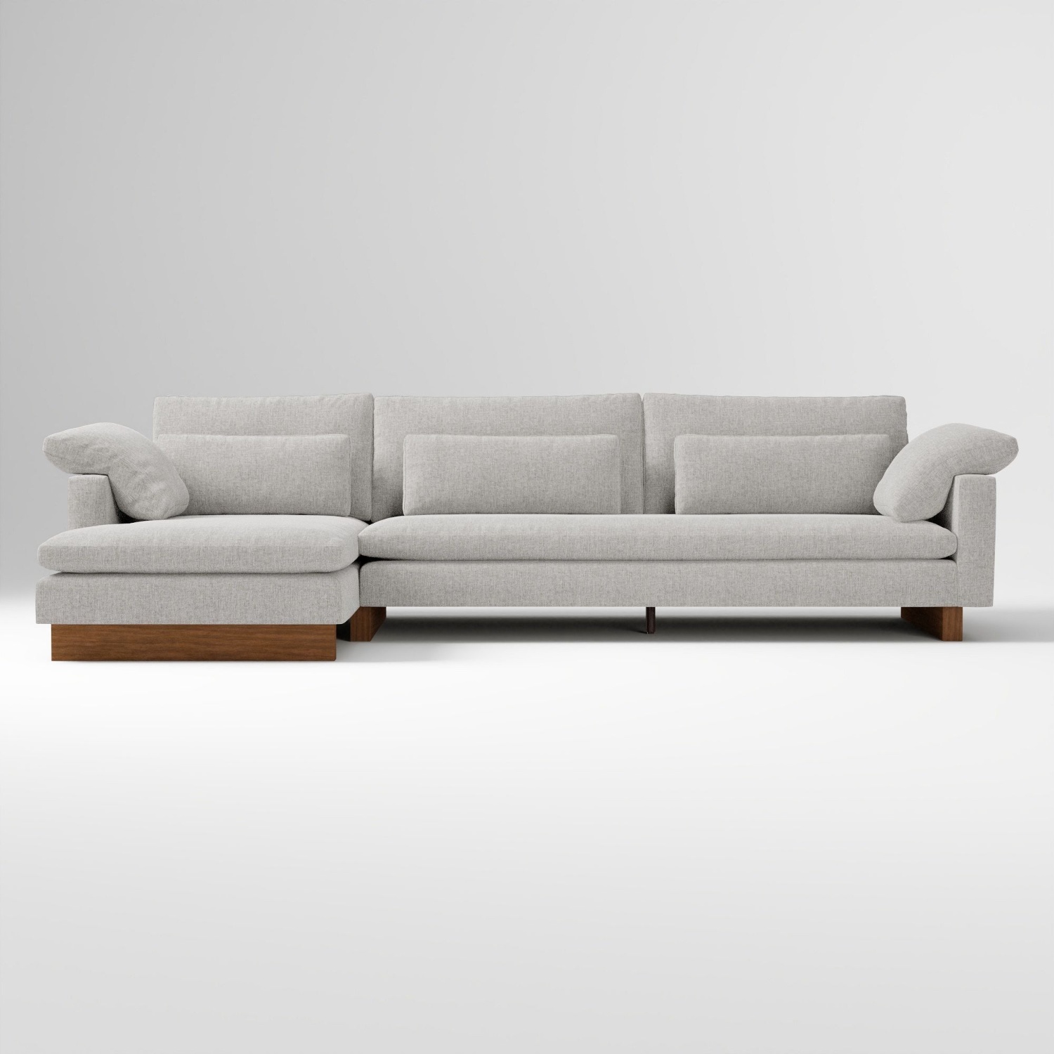 West Elm Harmony Light Gray Fabric Chaise Lounge - image-7
