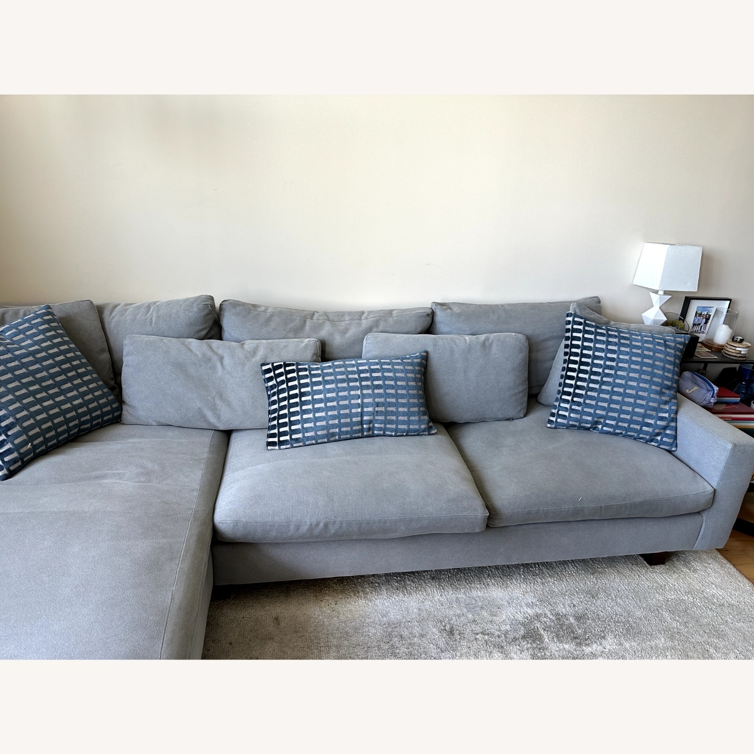 West Elm Harmony Light Gray Fabric Chaise Lounge - image-4