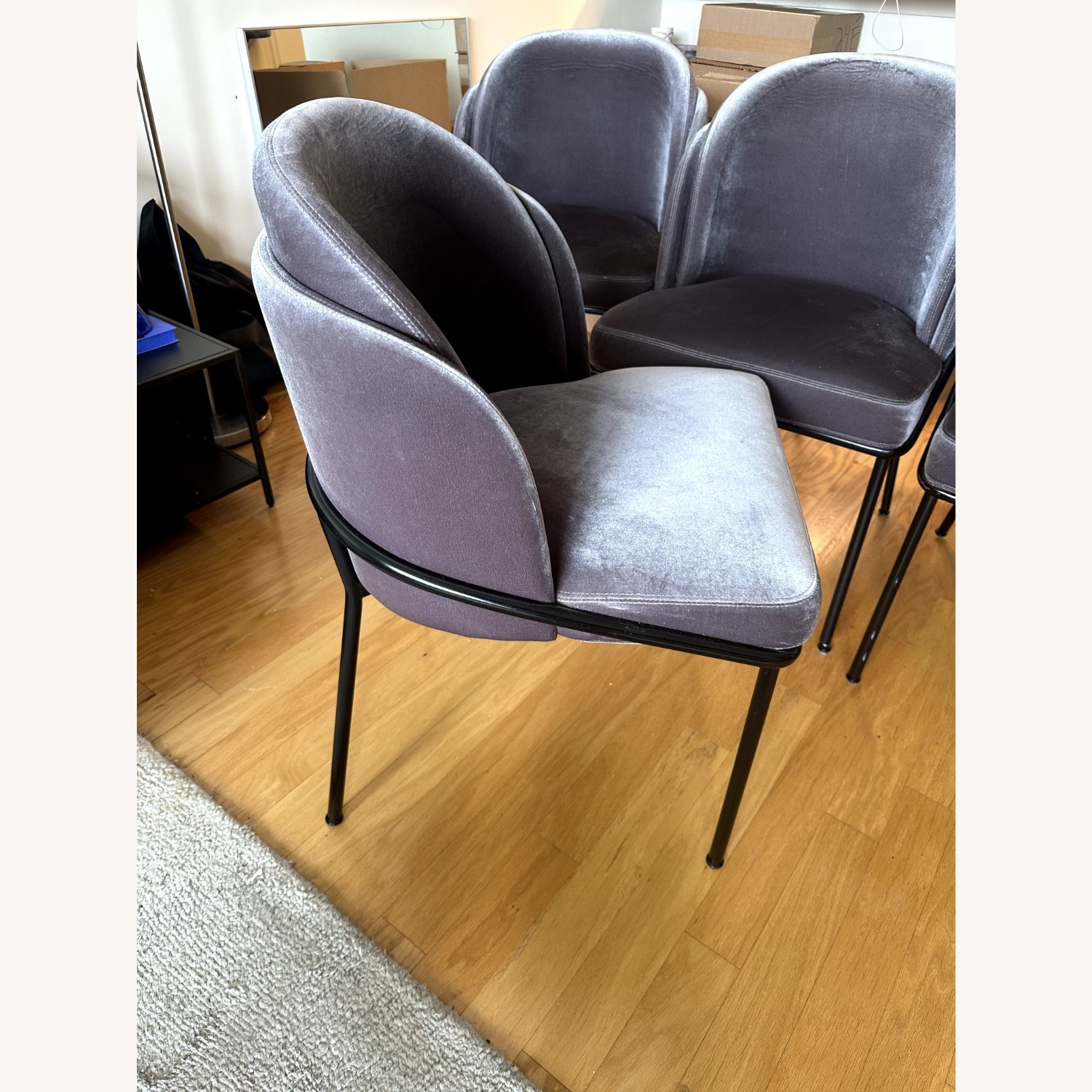 Rove Concepts Angelo Dark Gray Velvet Dining Chairs - image-7