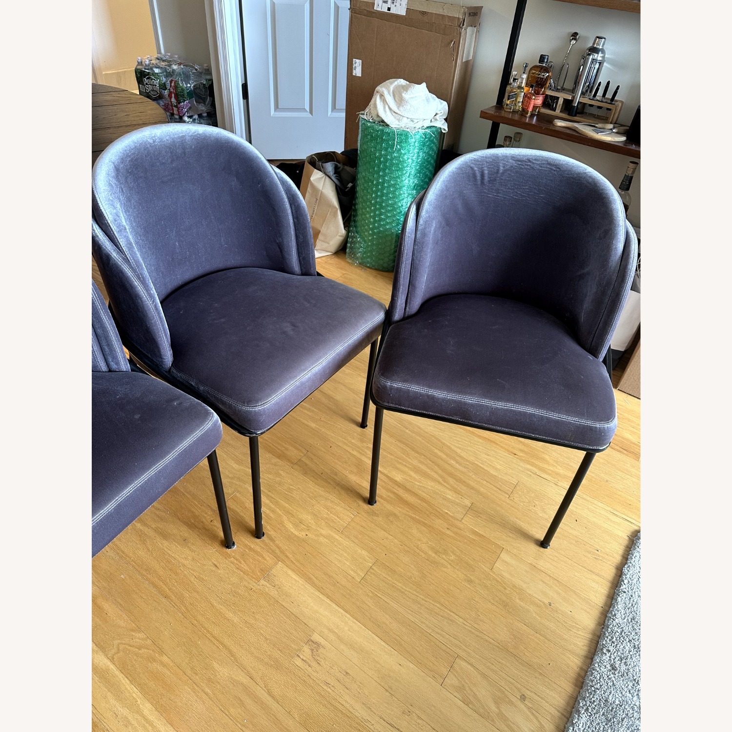Rove Concepts Angelo Dark Gray Velvet Dining Chairs - image-5