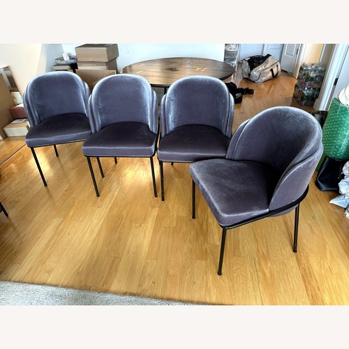 Used Rove Concepts Angelo Dark Gray Velvet Dining Chairs for sale on AptDeco