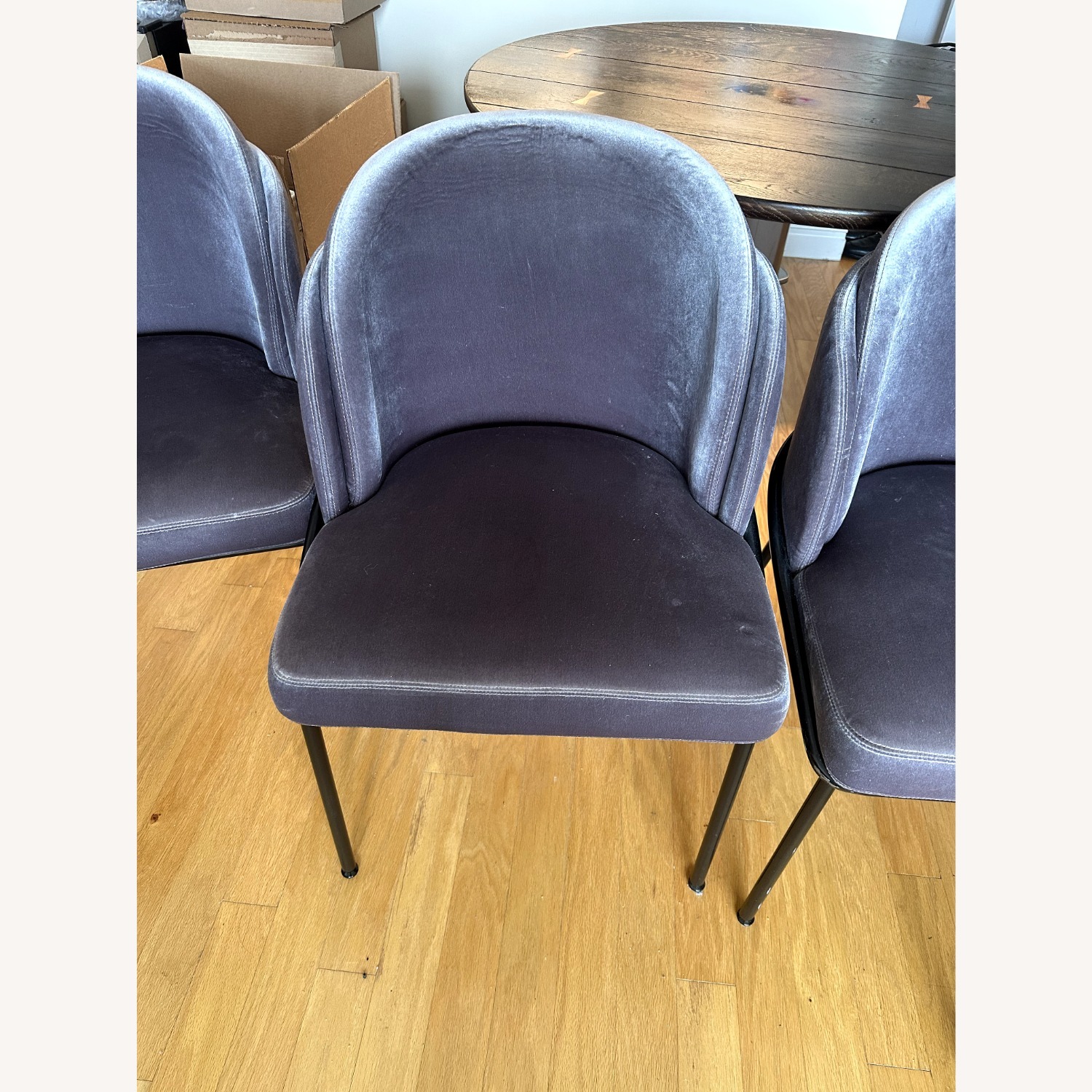 Rove Concepts Angelo Dark Gray Velvet Dining Chairs - image-2