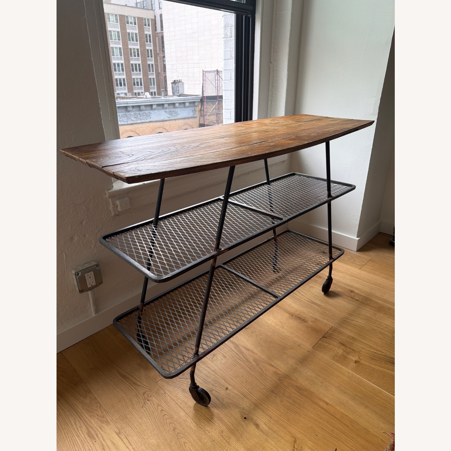 Vintage/Antique Natural Wood Bar Cart - image-2