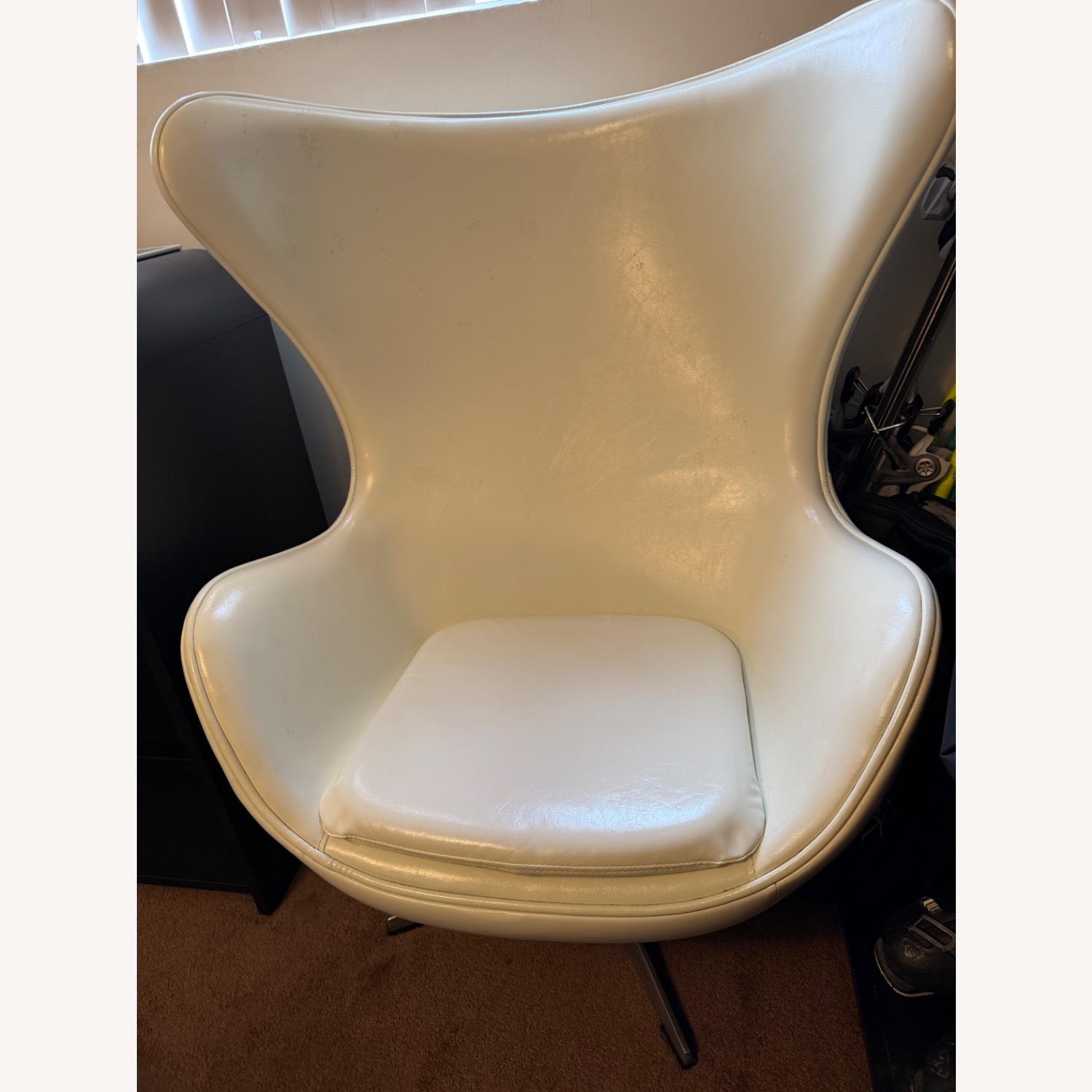 Faux Leather Egg Chair - image-1