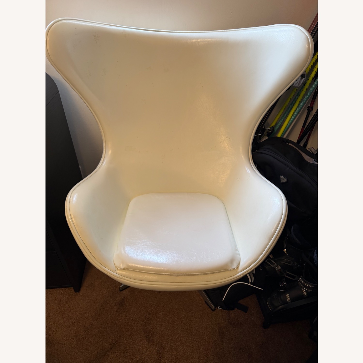 Faux Leather Egg Chair - image-2