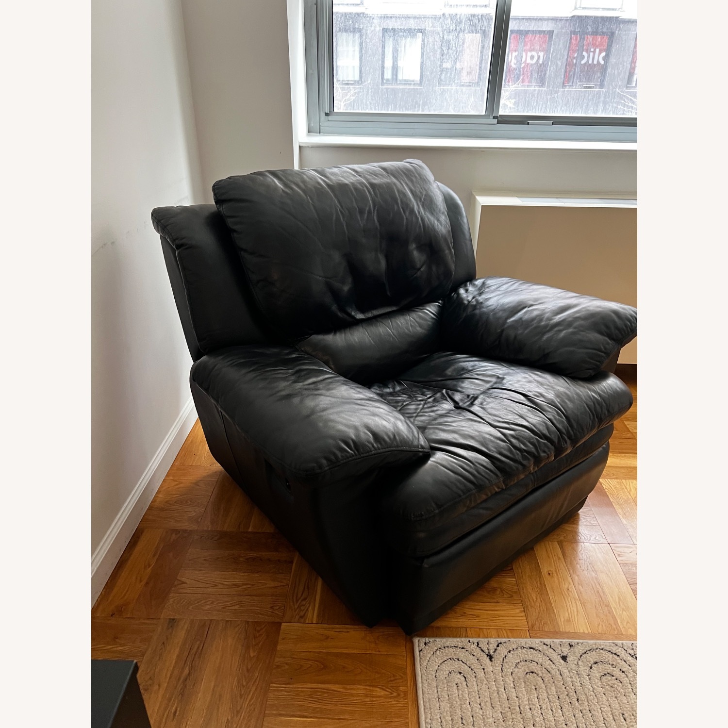Black Leather 2 Piece Sectional - image-4