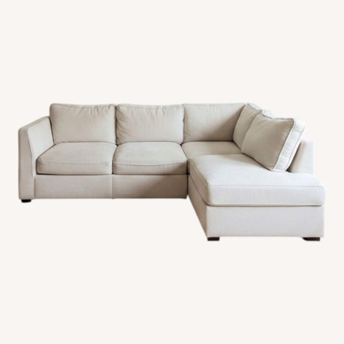 Used LoveSac Brushed Weave White 4 Piece Sectional for sale on AptDeco
