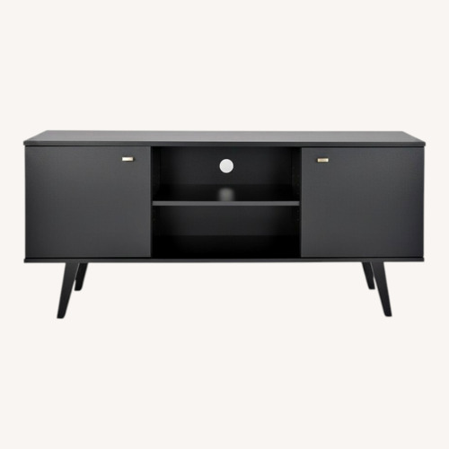 Used Black Wood Media Storage for sale on AptDeco