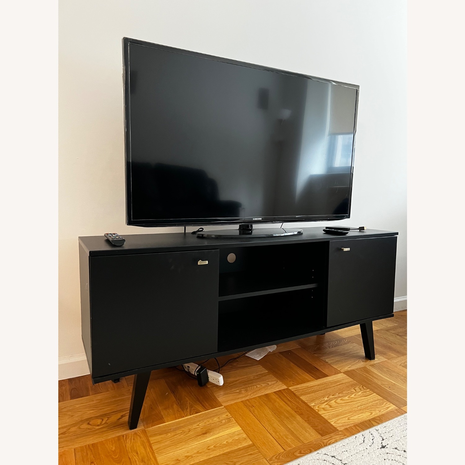 Black Wood Media Storage - image-1