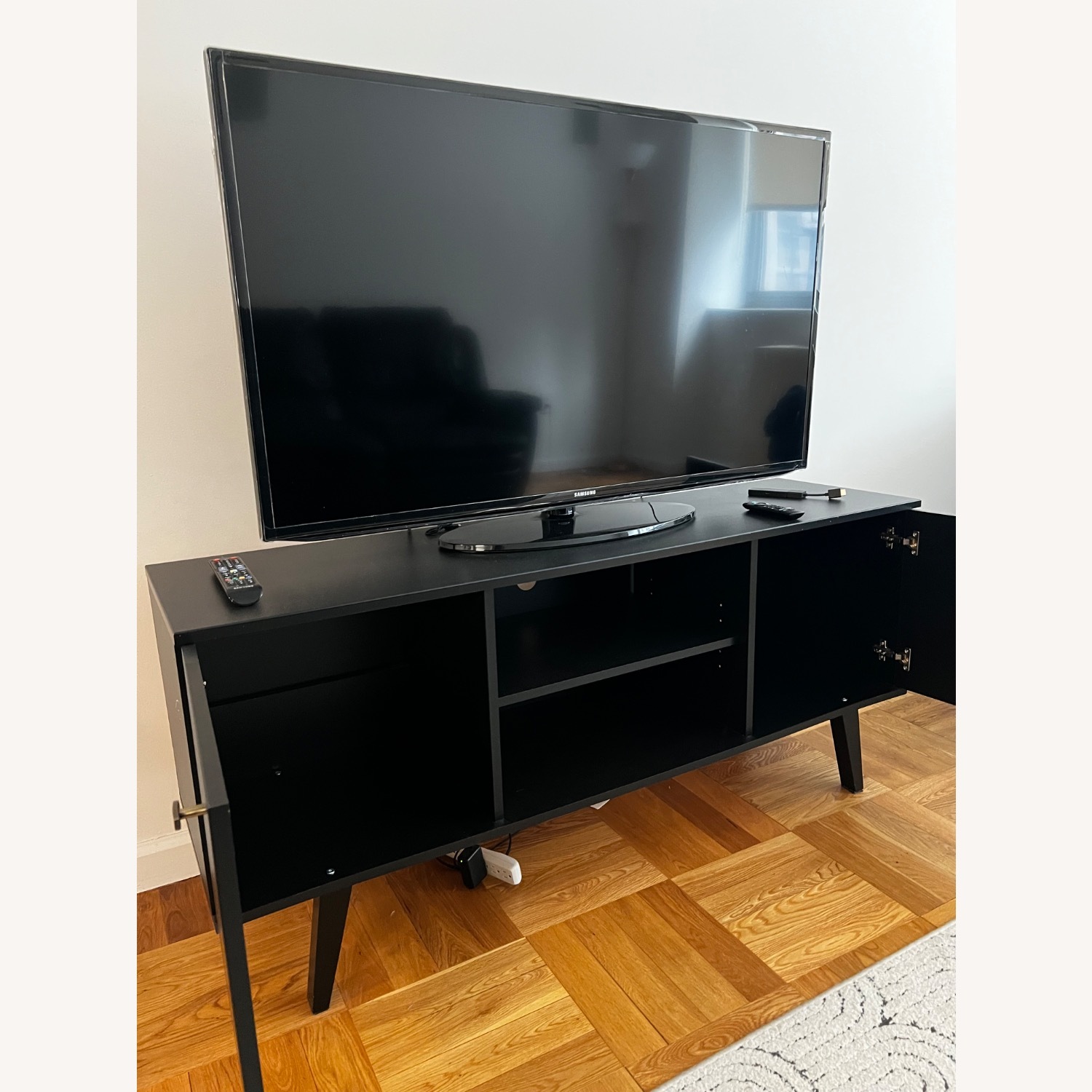 Black Wood Media Storage - image-2