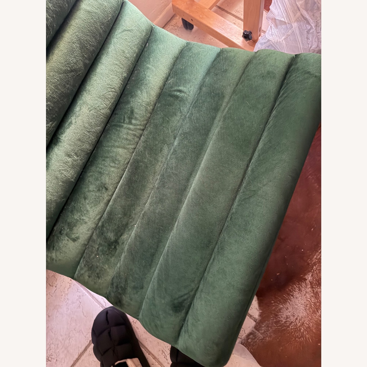 Green Velvet Accent Chair - image-3