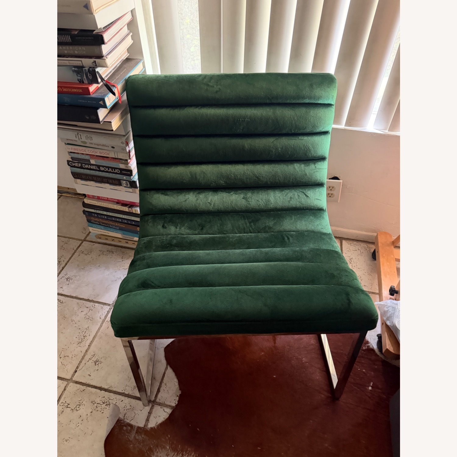 Green Velvet Accent Chair - image-1