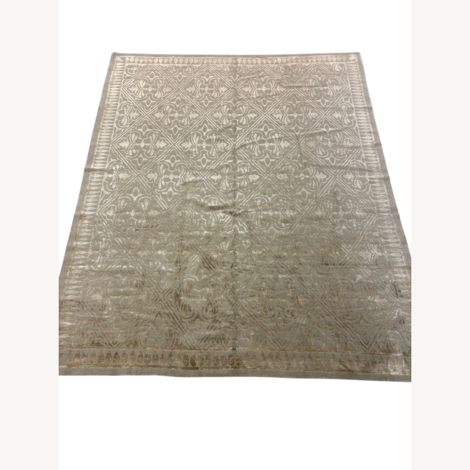 Gold Beige Wool Area Rug 8' x 10' - image-5