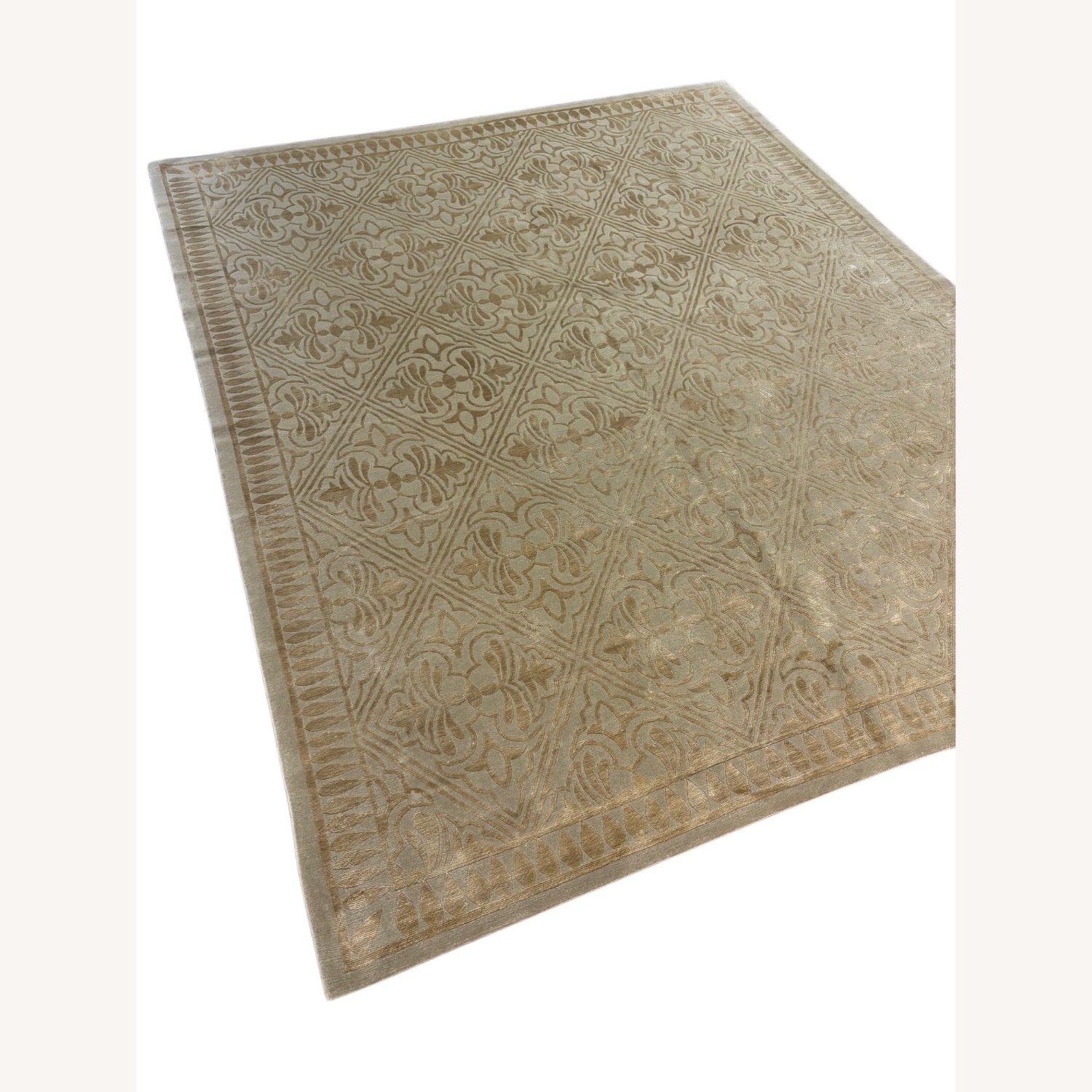 Gold Beige Wool Area Rug 8' x 10' - image-2