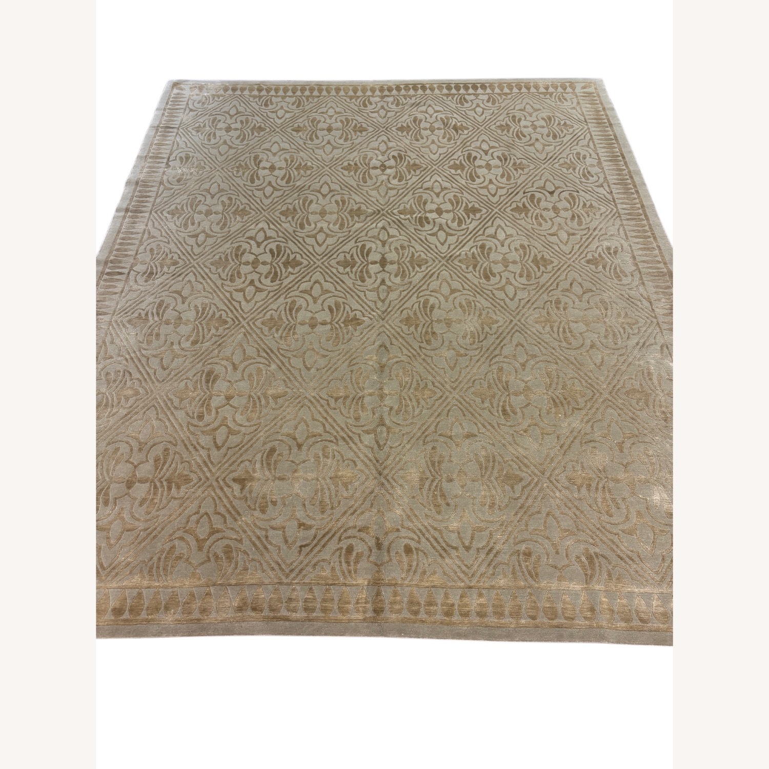 Gold Beige Wool Area Rug 8' x 10' - image-1