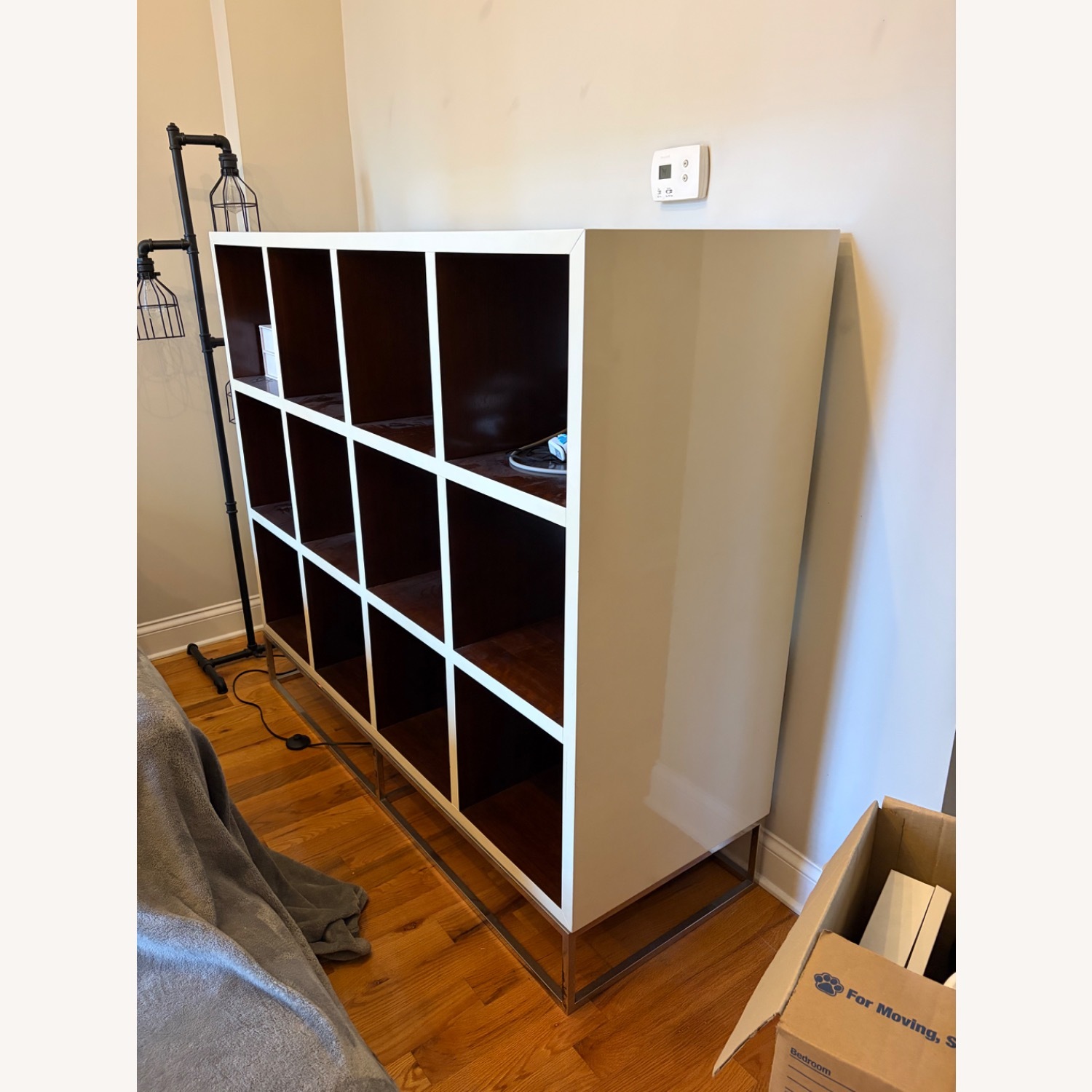 White Lacquer and Walnut Domicile Shelves  - image-2