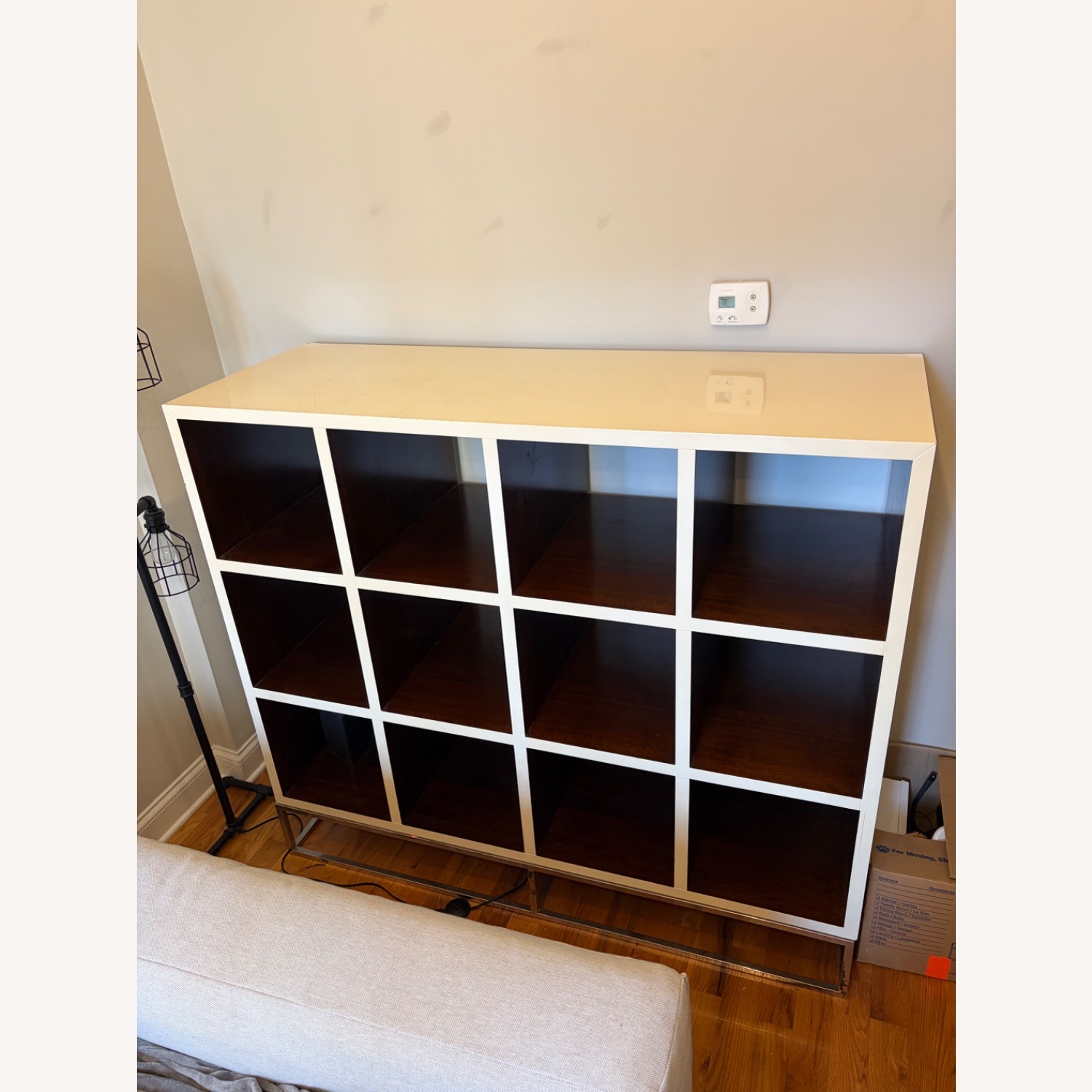 White Lacquer and Walnut Domicile Shelves  - image-1