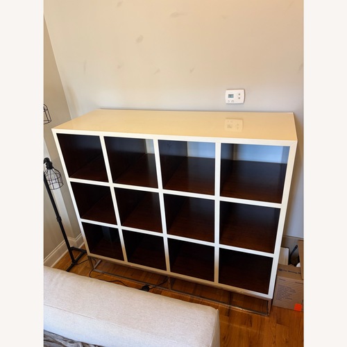 Used White Lacquer and Walnut Domicile Shelves  for sale on AptDeco