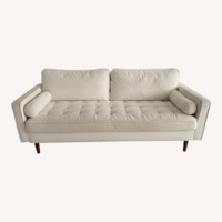 English Elm White Velvet 3+ Seater Sofa