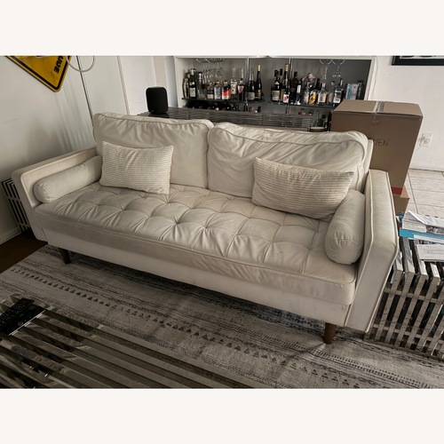 Used English Elm White Velvet 3+ Seater Sofa for sale on AptDeco