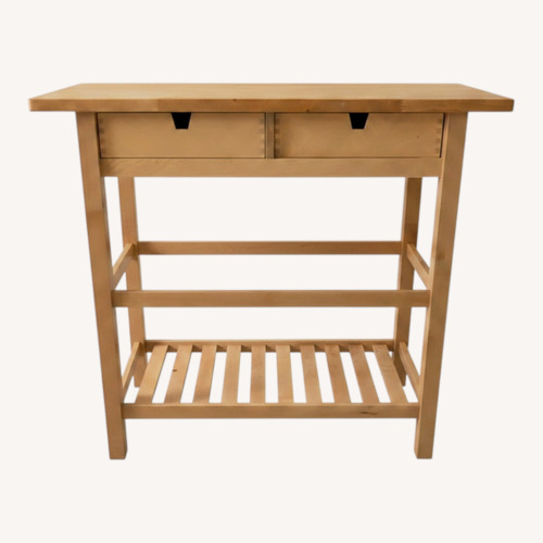 Used Kitchen Island Natural Wood Sideboard for sale on AptDeco