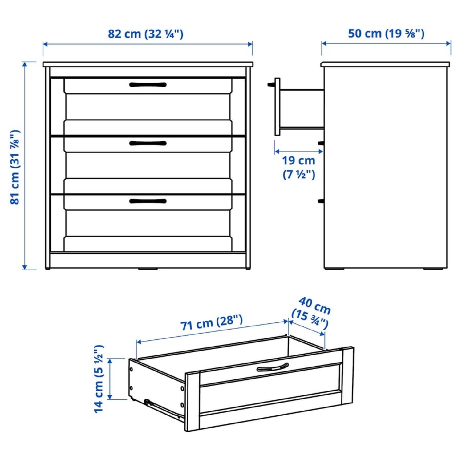 IKEA Songesand White Wood Dresser - image-3