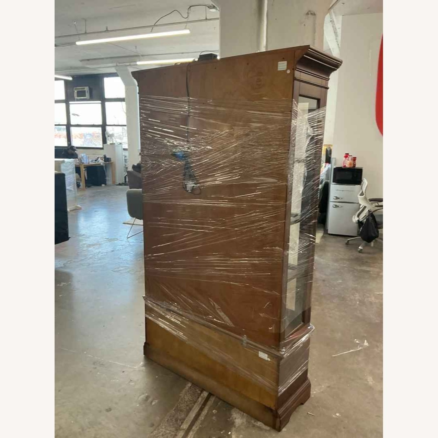 Dark Brown Wood China Cabinet - image-6