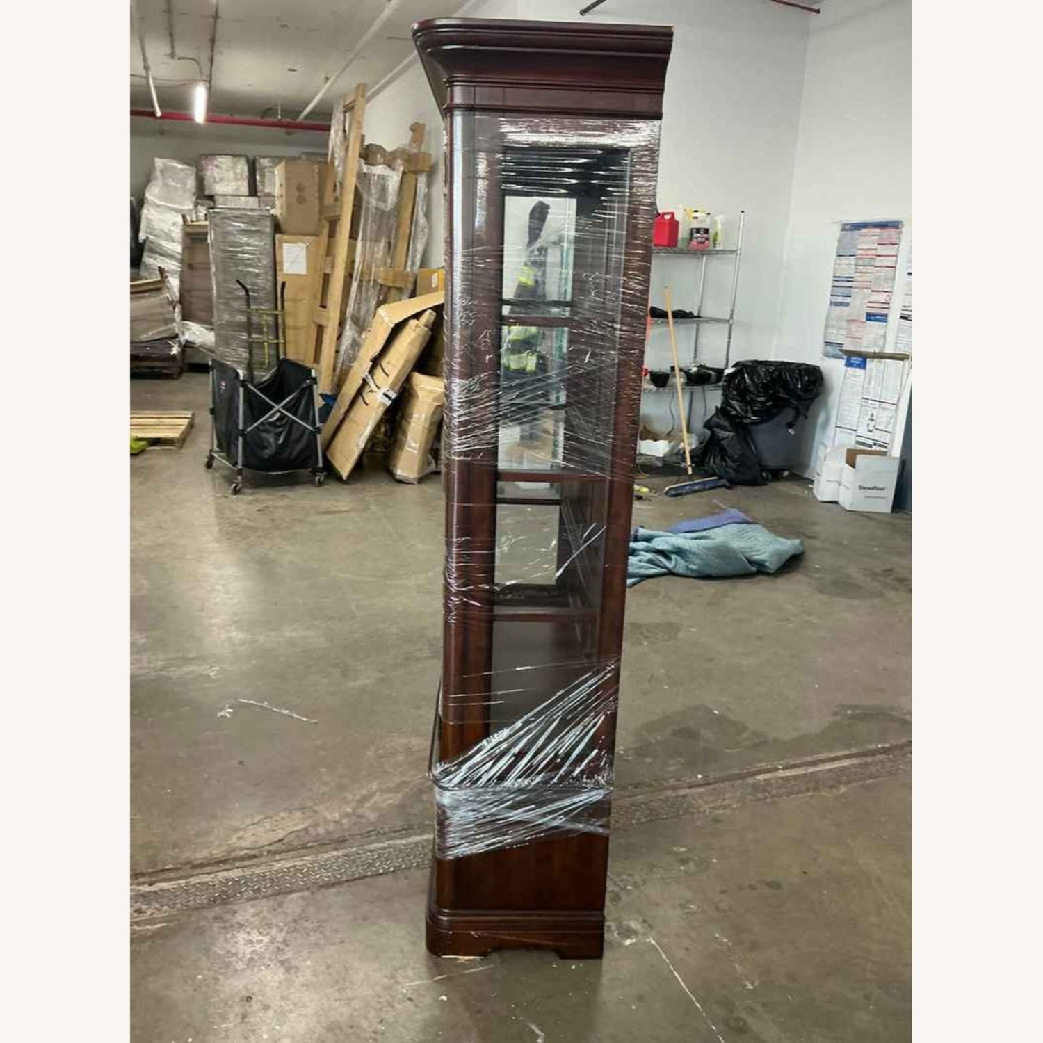 Dark Brown Wood China Cabinet - image-5