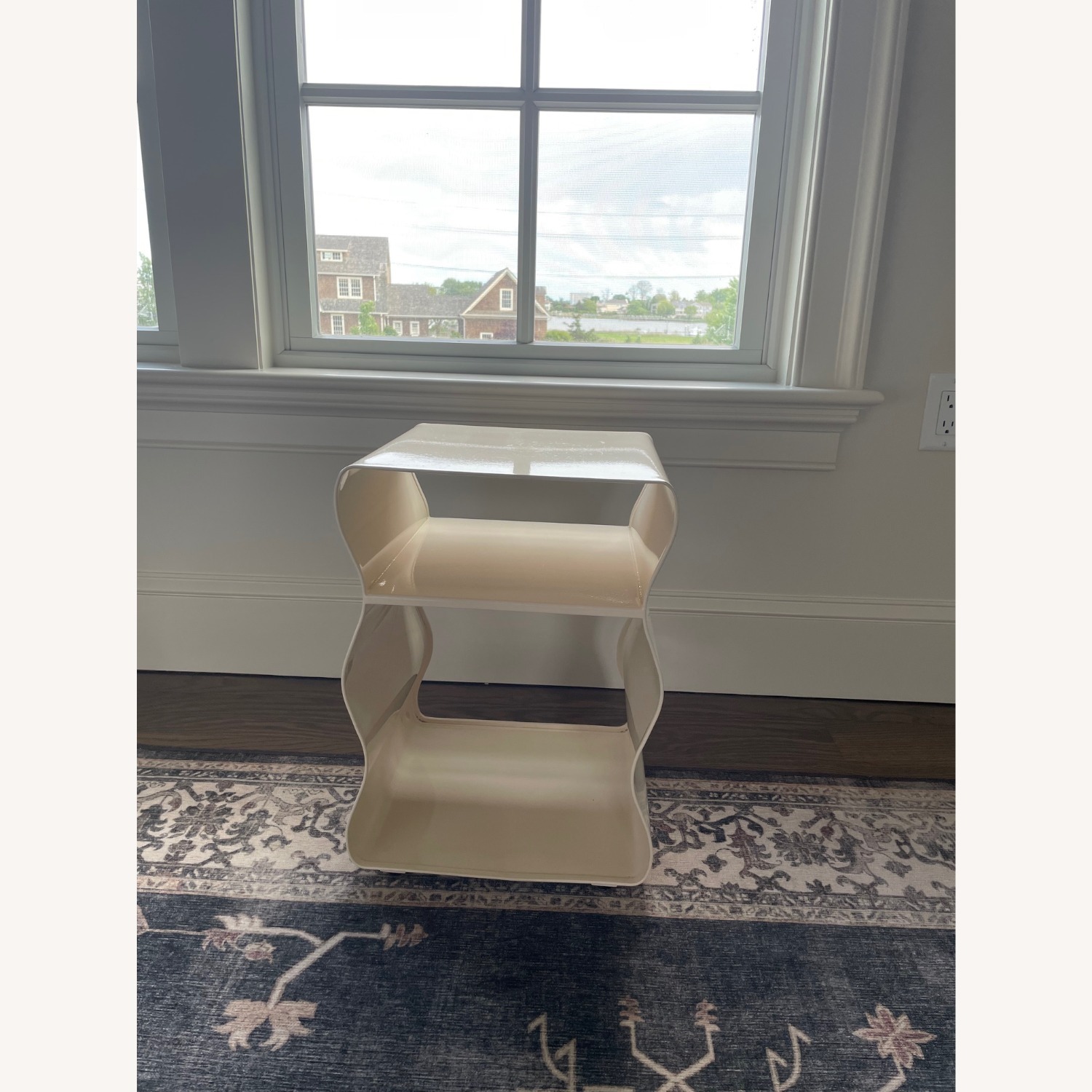 West Elm Swerve White Metal Side Table - image-1