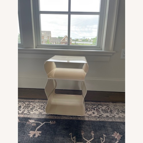 Used West Elm Swerve White Metal Side Table for sale on AptDeco