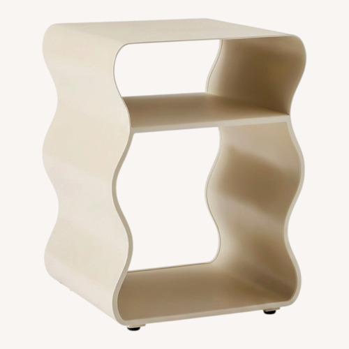 Used West Elm Swerve White Metal Side Table for sale on AptDeco