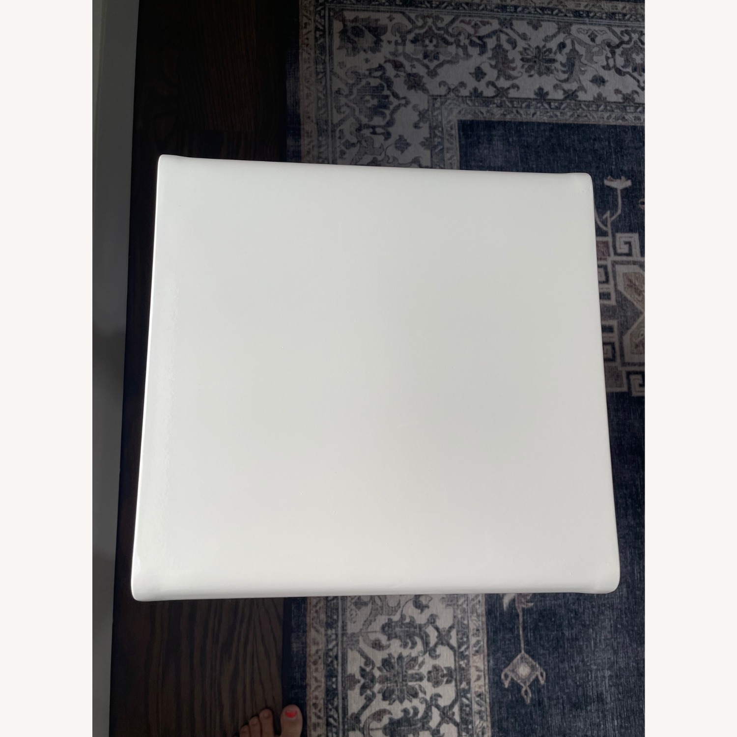West Elm Swerve White Metal Side Table - image-5