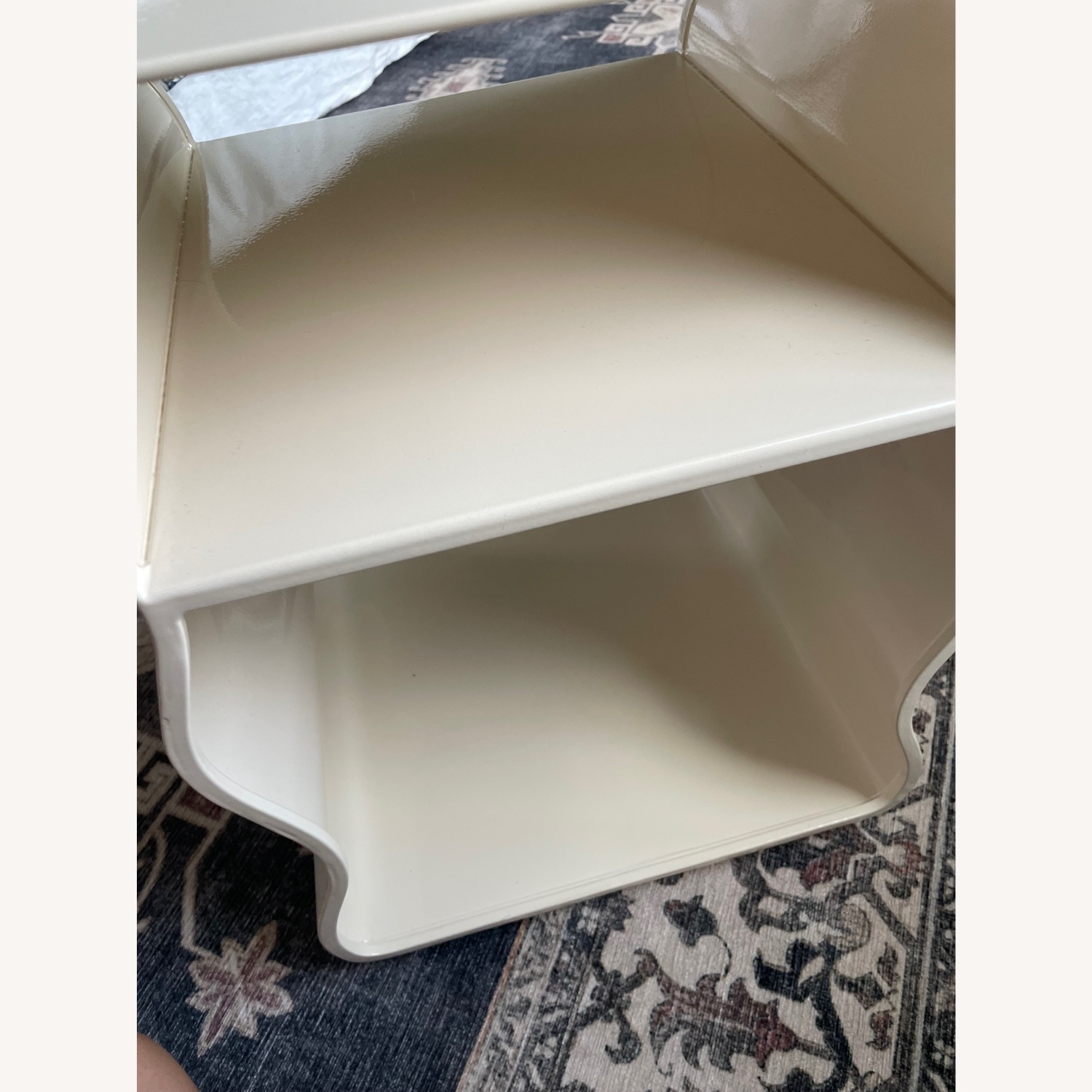 West Elm Swerve White Metal Side Table - image-4