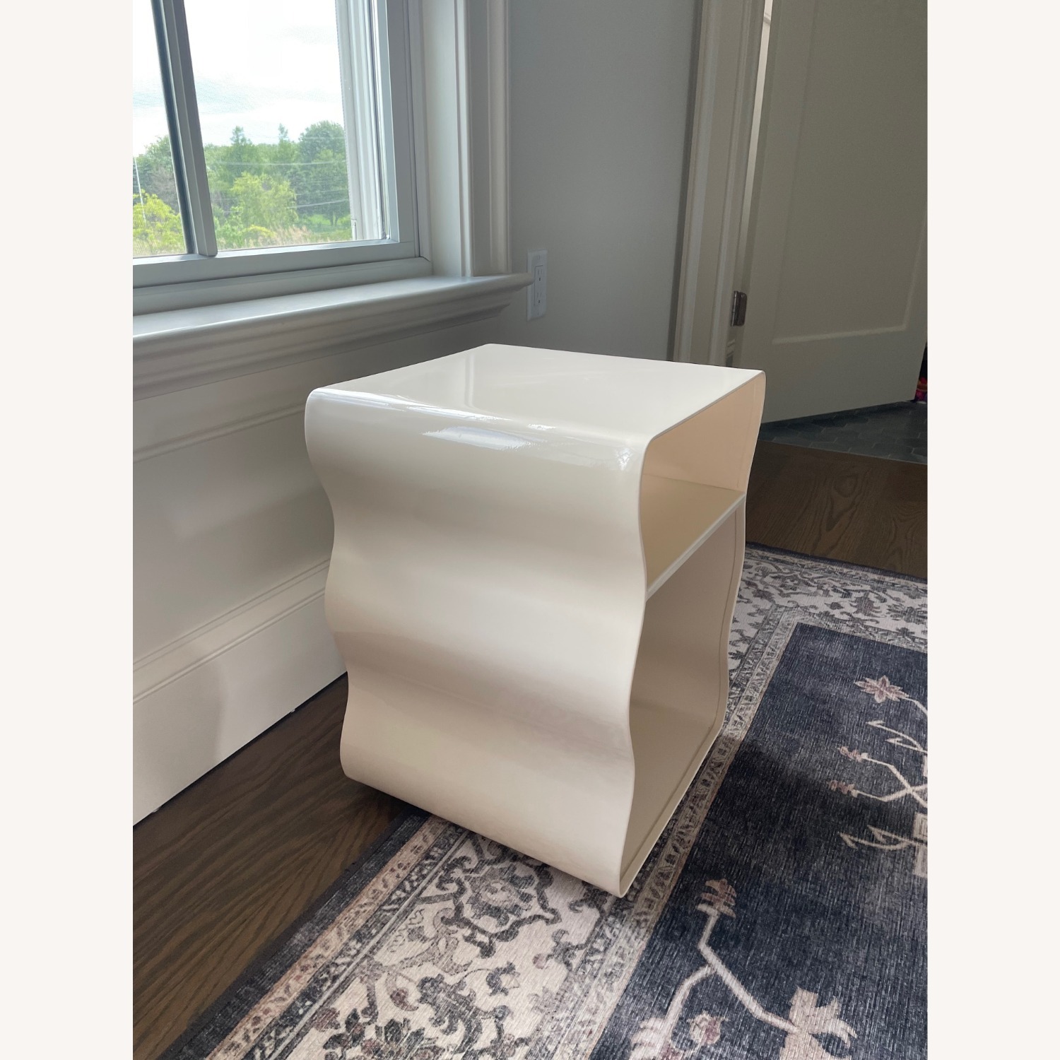 West Elm Swerve White Metal Side Table - image-2